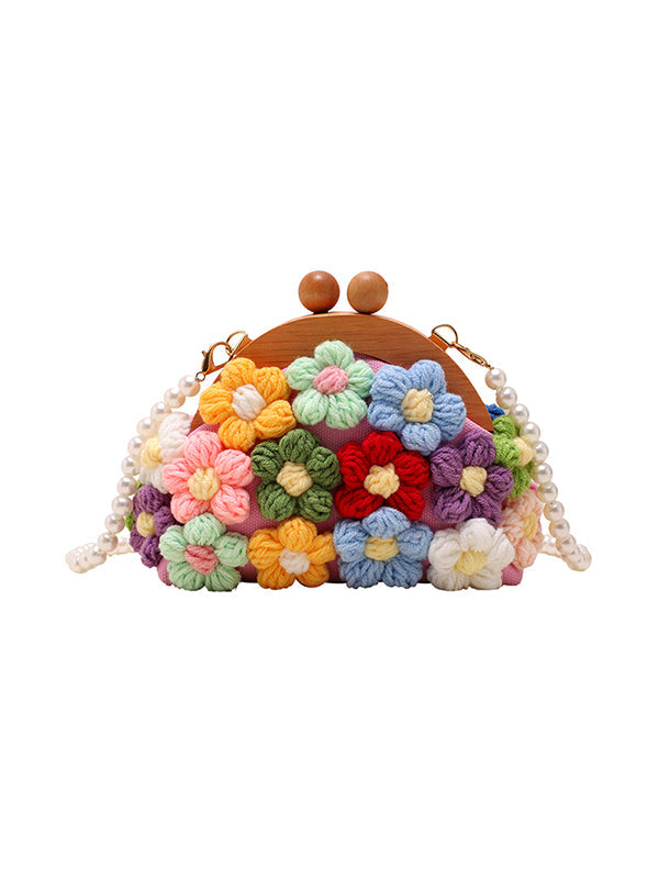 Sac à main à chaîne, en forme de fleur