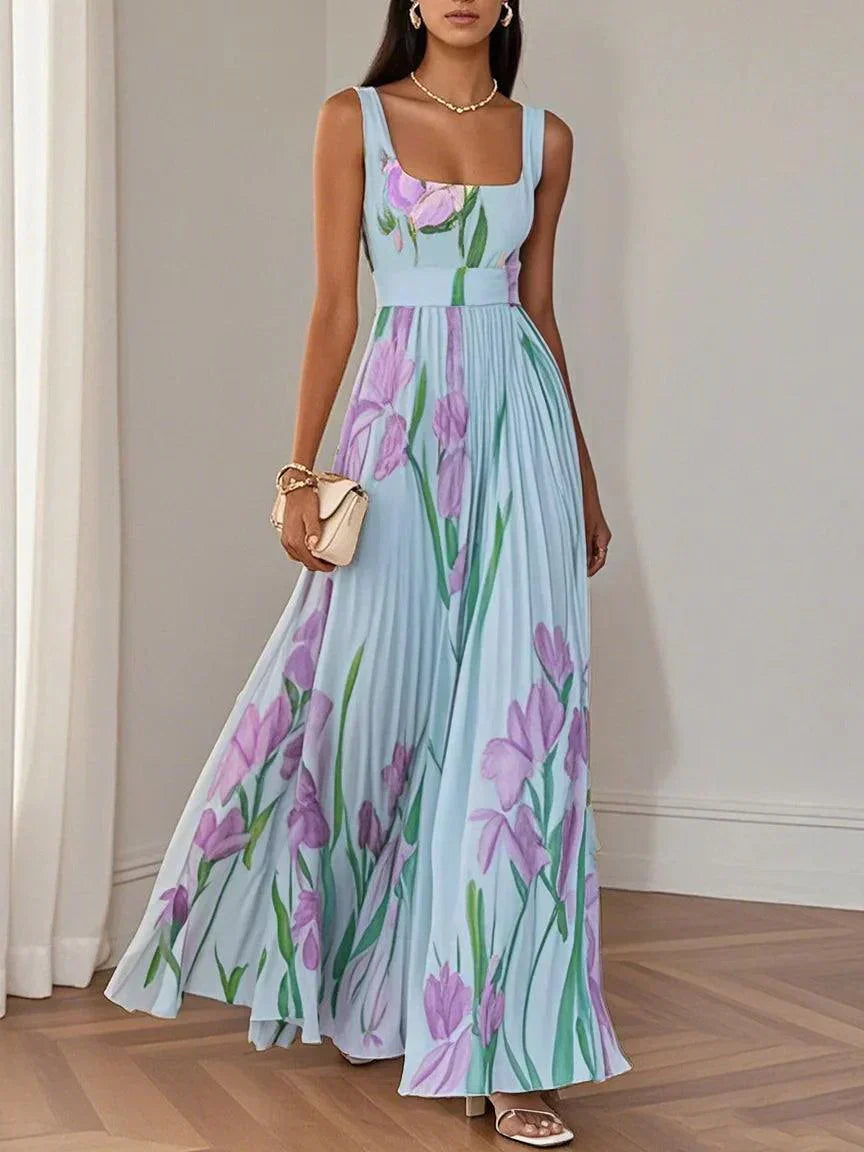 Sophie™ | Robe maxi plissée luxueuse avec imprimé floral