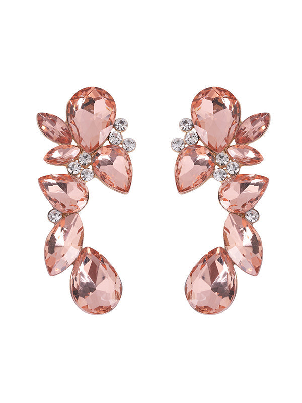 Boucles d'oreilles pendantes géométriques à strass