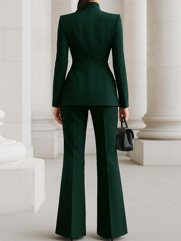 Bas taille haute, à jambes larges, couleur unie