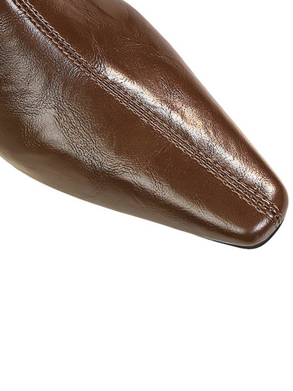 Chaussures à bout pointu, à empiècements, couleur unie