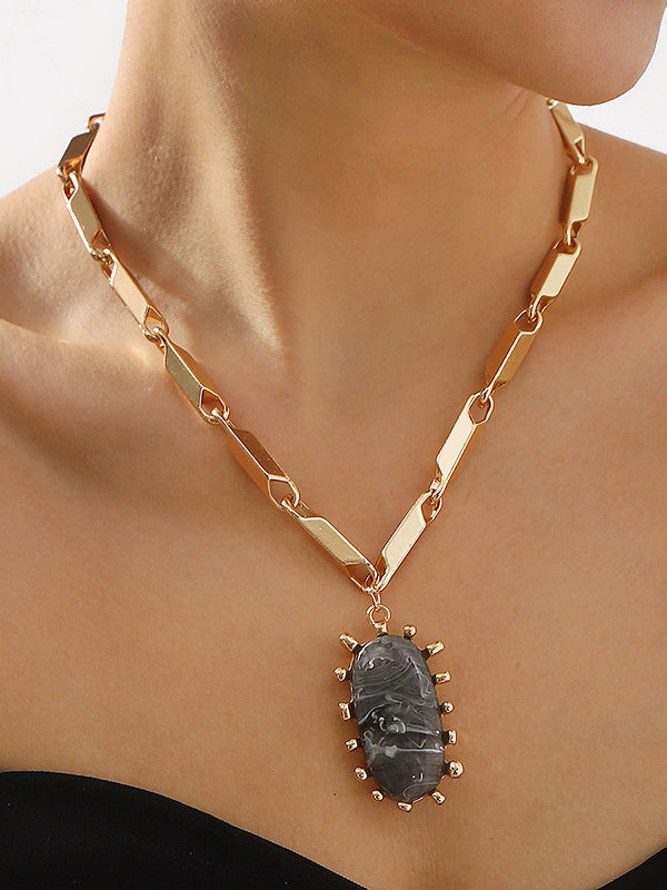 Collier géométrique normcore, à chaîne