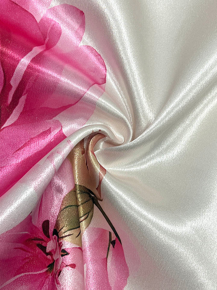 Robe longue plissée coupe trapèze, à manches longues, à taille élastique, à imprimé floral, à col cheminée