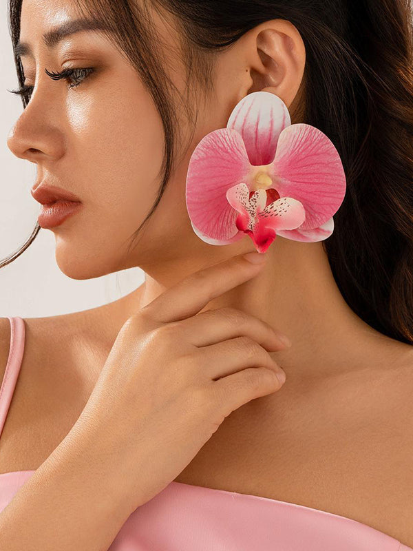 Boucles d'oreilles pendantes en forme de fleur