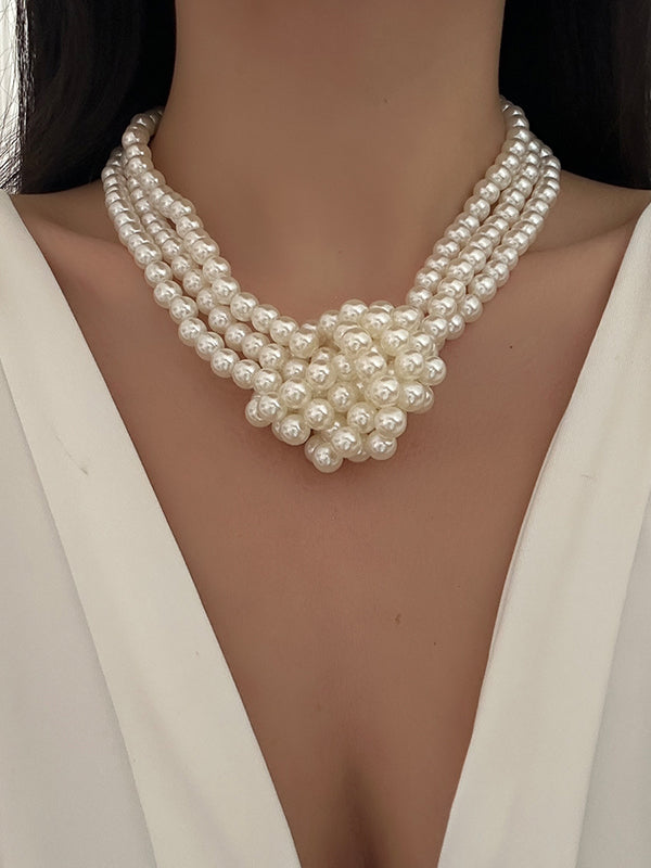 Collier perlé à empiècements