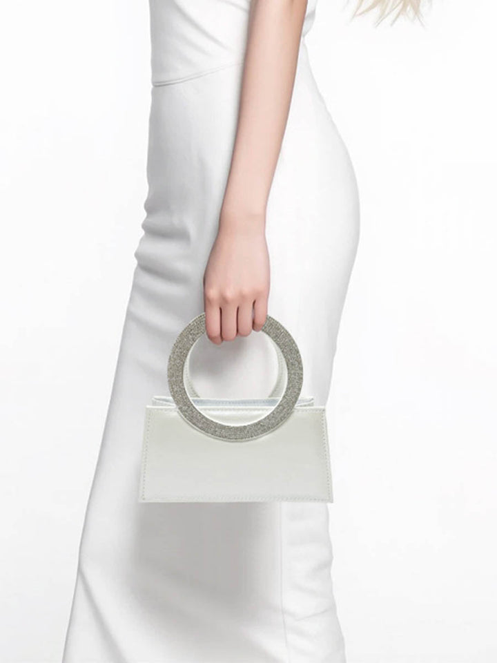 Sac à main à chaîne, à strass, à empiècements