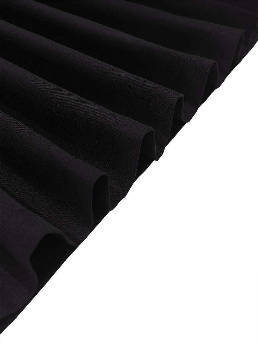 Pantalon élégant ample taille haute, à jambes larges, couleur unie