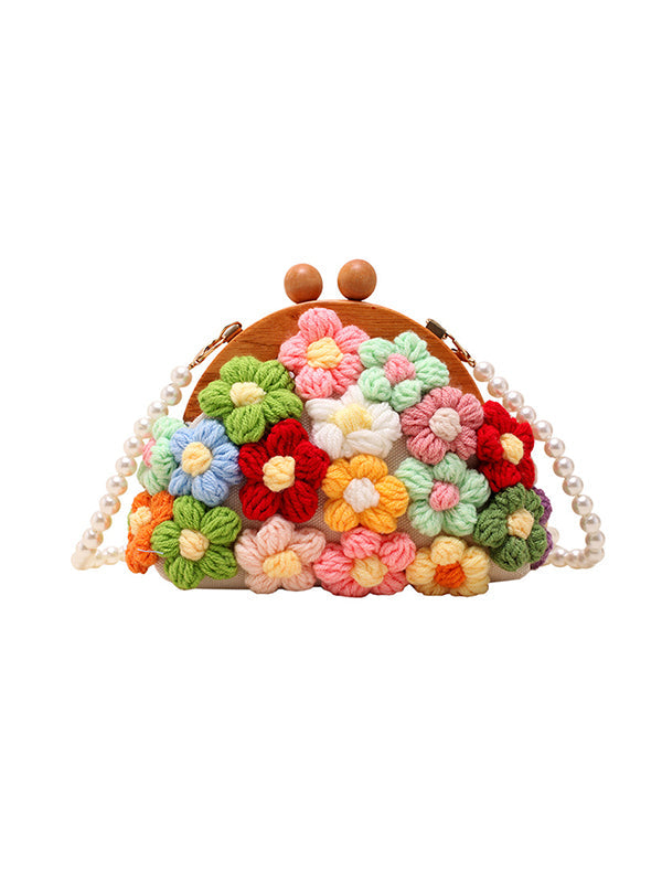 Sac à main à chaîne, en forme de fleur