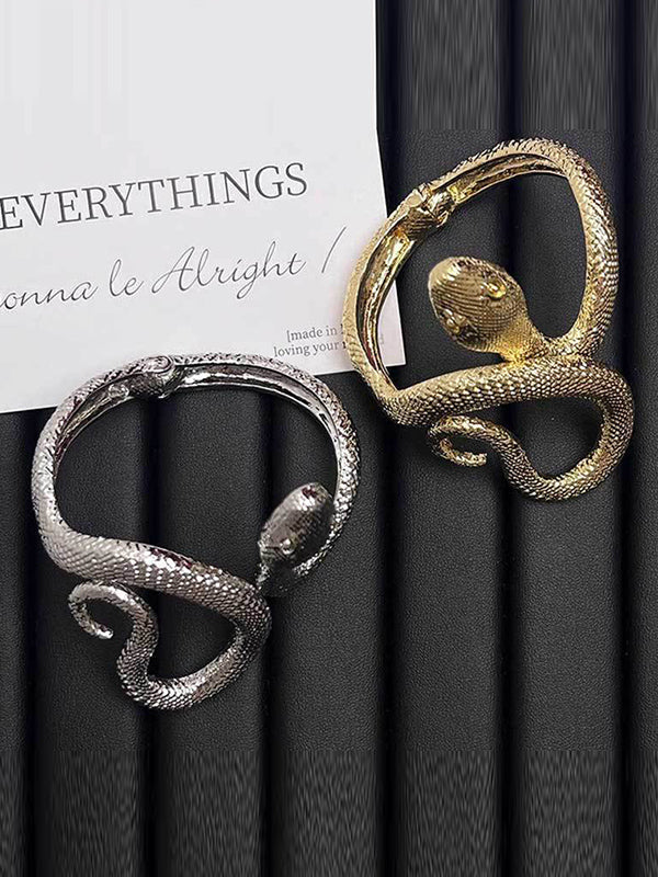 Bracelet géométrique en forme de serpent, couleur unie