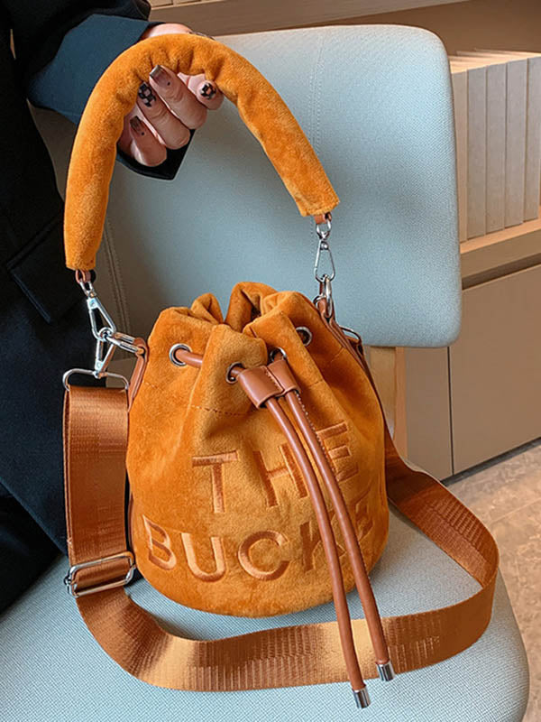 Sac à main à cordon de serrage, à imprimé lettres