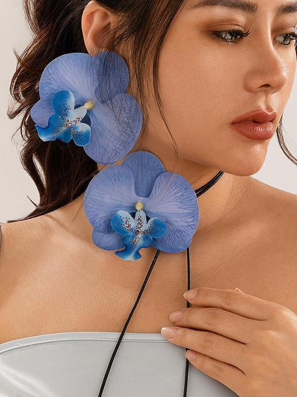 Boucles d'oreilles pendantes en forme de fleur