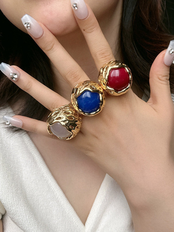 Bague géométrique brillante