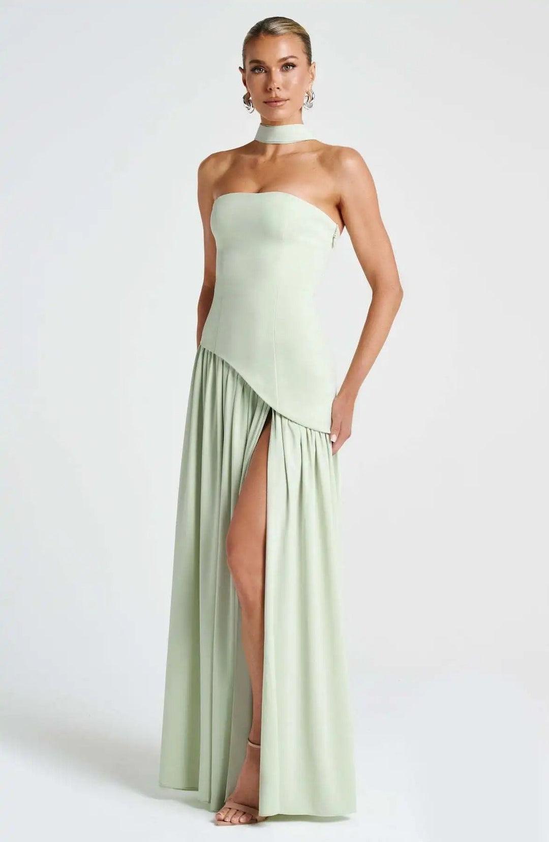Elfriede | Robe de mère de la mariée sans manches, robe de soirée maxi en A-line avec fente