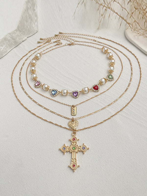 Collier superposé à pompons