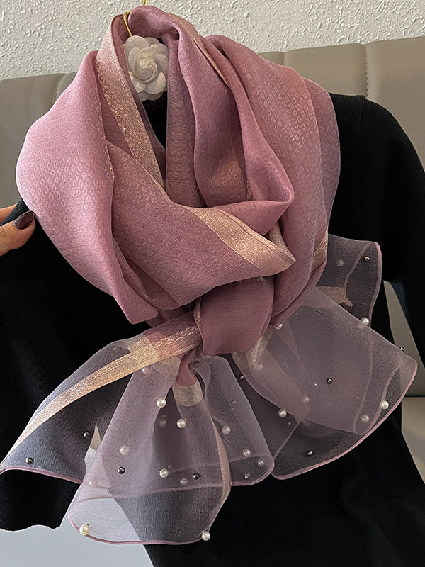 Écharpe perlée transparente anti-UV