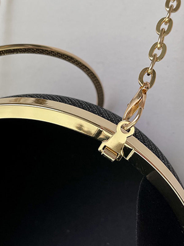 Sac à main géométrique brillant à chaîne