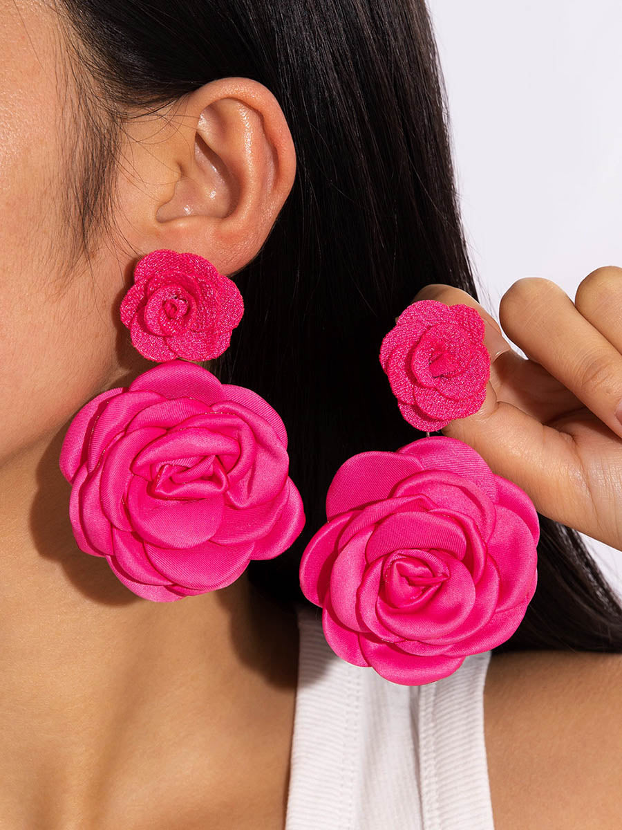 Boucles d'oreilles pendantes en forme de fleur