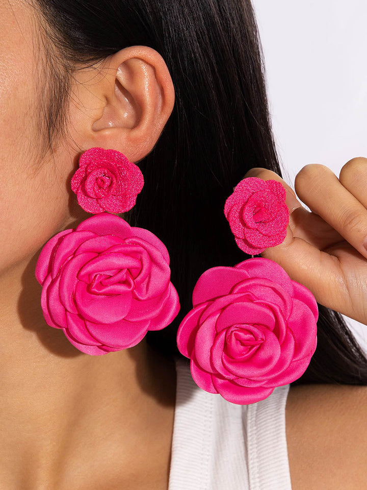 Boucles d'oreilles pendantes en forme de fleur