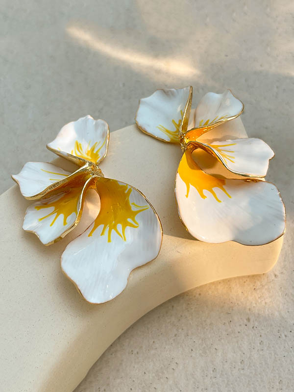 Boucles d'oreilles pendantes en forme de fleur