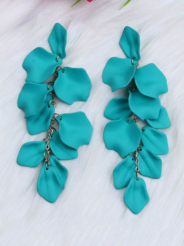 Boucles d'oreilles à chaîne, en forme de fleur