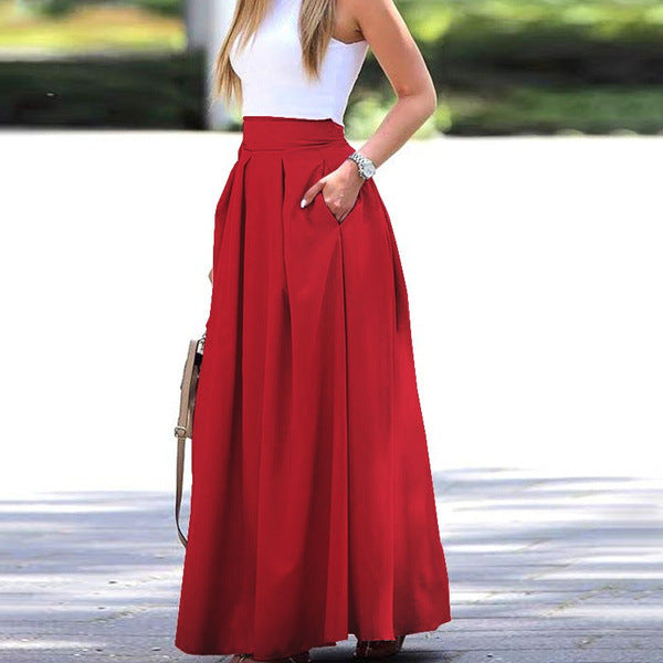 Marre | Jupe Plissée Taille Haute pour Femmes | Maxi