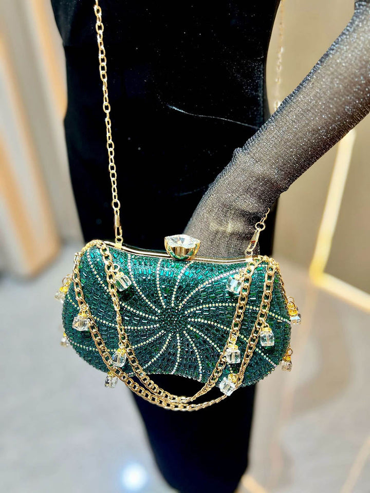 Chaînes Serrure Géométrique strass Sacs de Soirée Brillants & Pochettes Mini Sacs