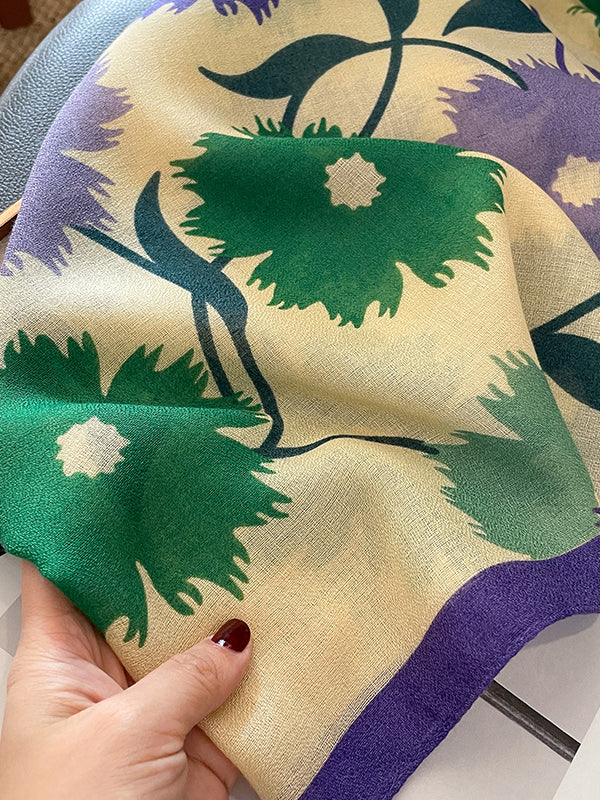 Écharpe vintage, à imprimé floral