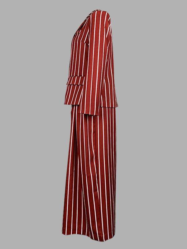 Pantalon ample rayé décontracté à jambes larges