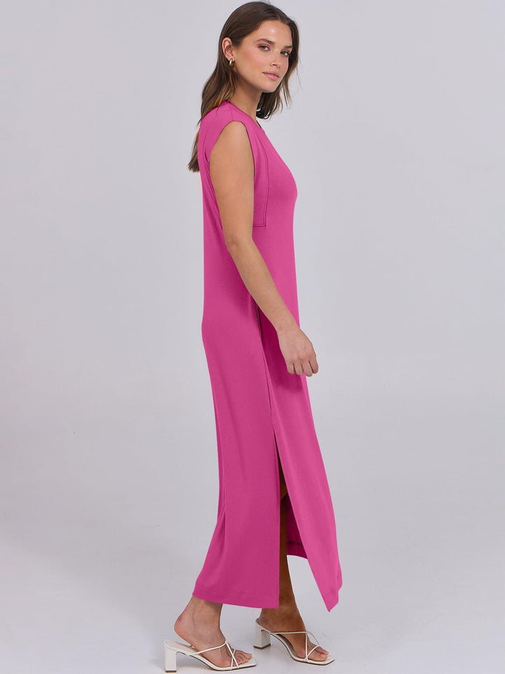 Robe Maxi d'Été Breezeluxe Légère – Manches Courtes et Col Rond