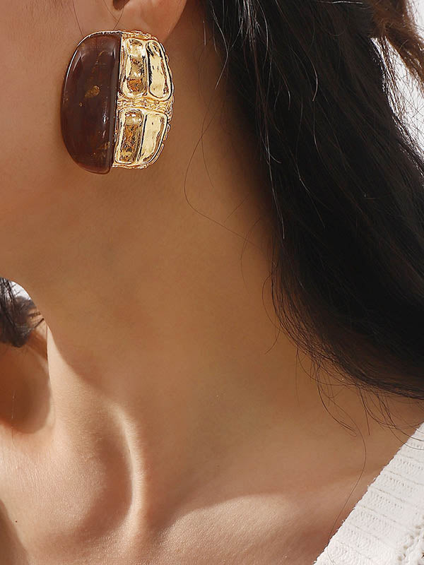 Boucles d'oreilles pendantes géométriques à empiècements