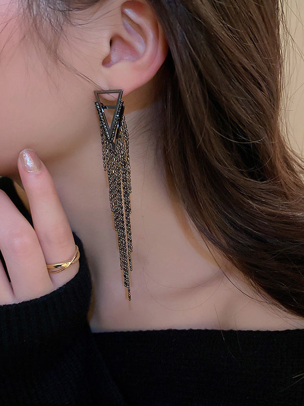 Boucles d'oreilles géométriques tendance, à strass