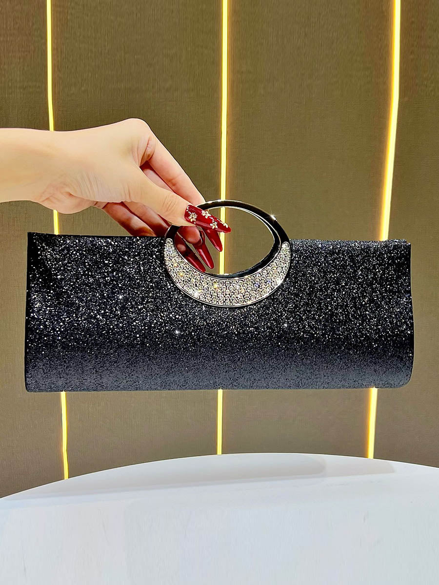 Sac à main à chaîne, à strass, à sequins