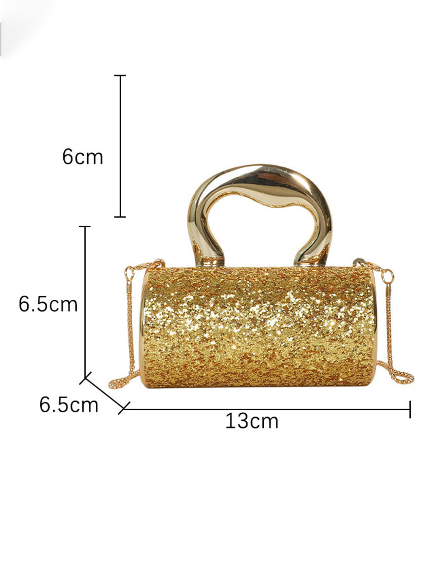 Sac à main bandoulière brillant géométrique à chaîne
