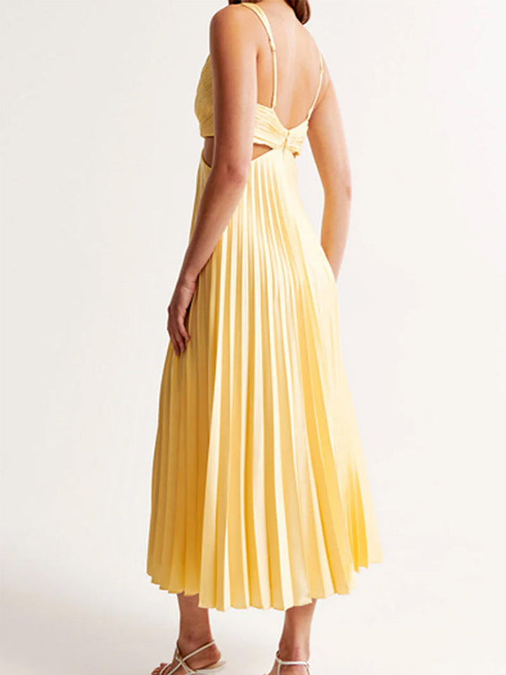 Sam | Robe midi plissée avec découpes