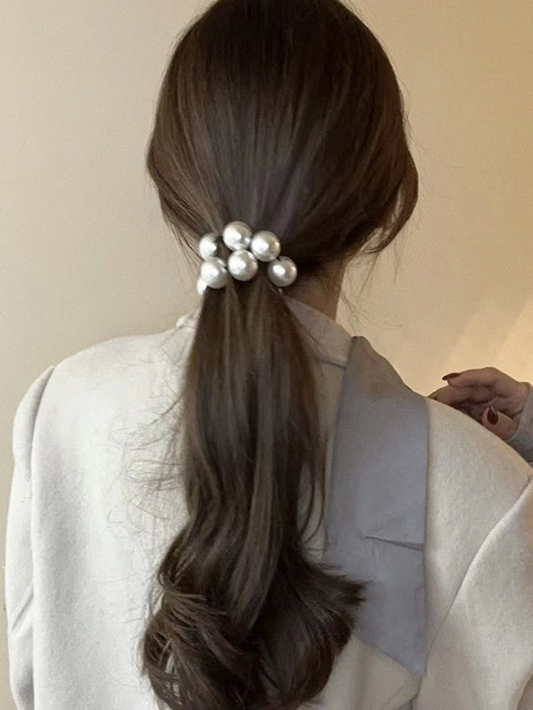 Extensible perlé; Accessoires pour cheveux élastiques, pompon, attache pour cheveux, support pour queue de cheval