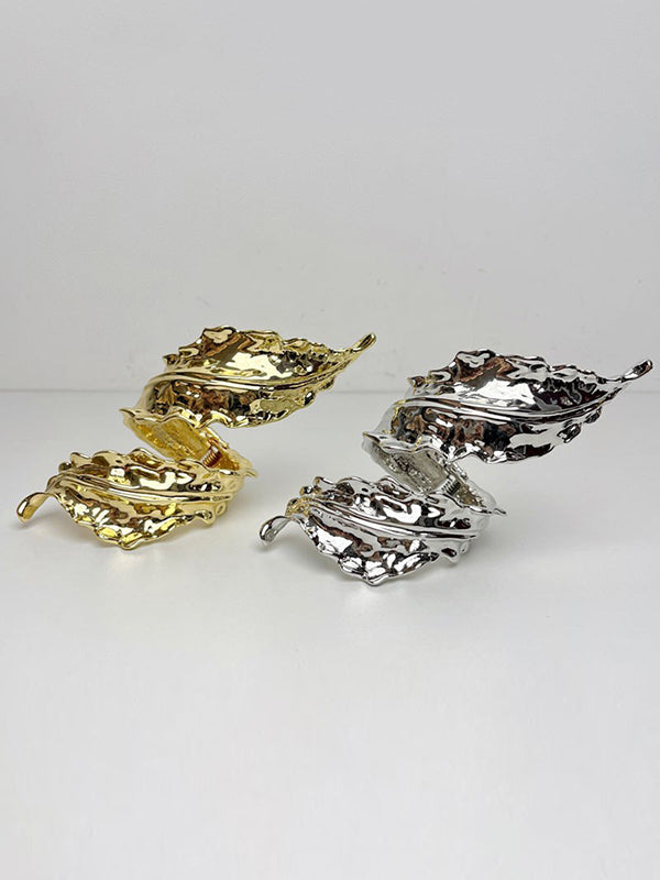 Bracelet géométrique plissé brillant couleur unie