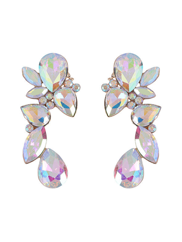 Boucles d'oreilles pendantes géométriques à strass