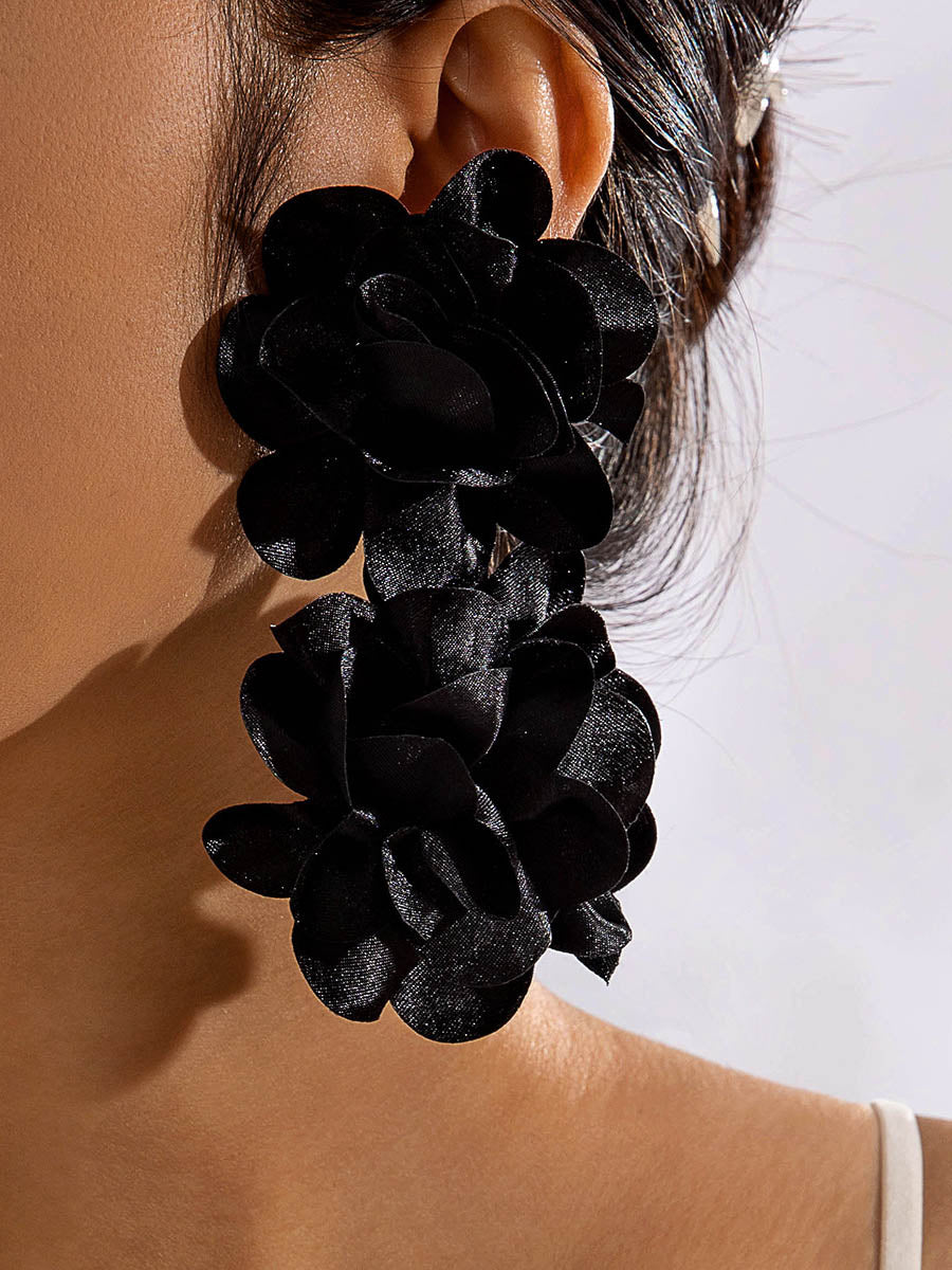 Boucles d'oreilles pendantes en forme de fleur