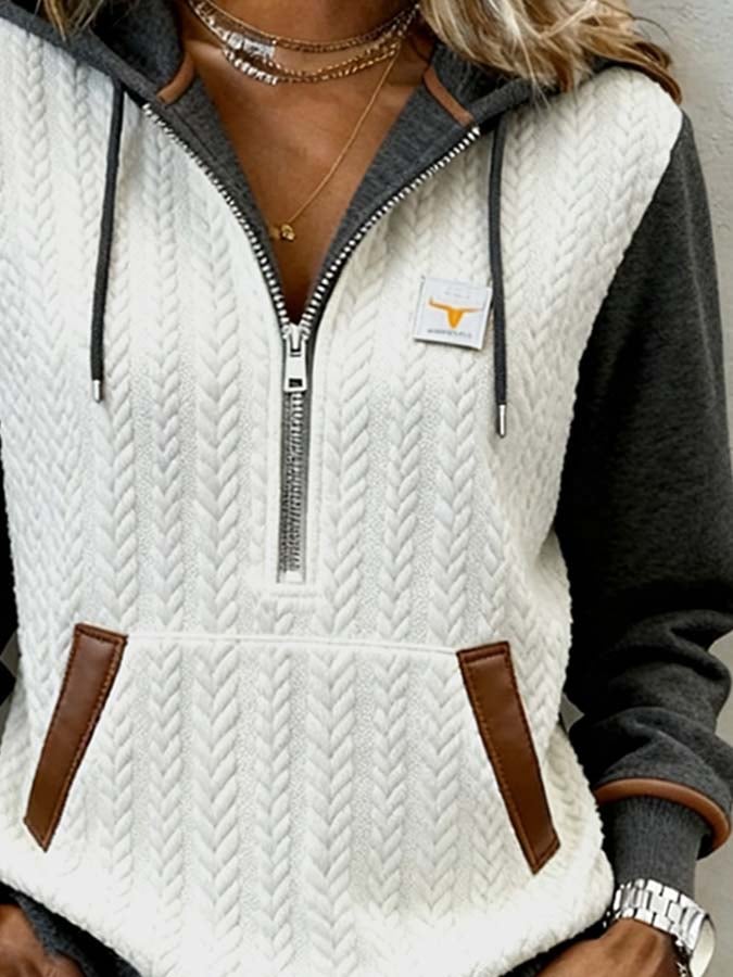 Mara | Sweat à capuche décontracté pour femmes avec un bloc de couleur frappant