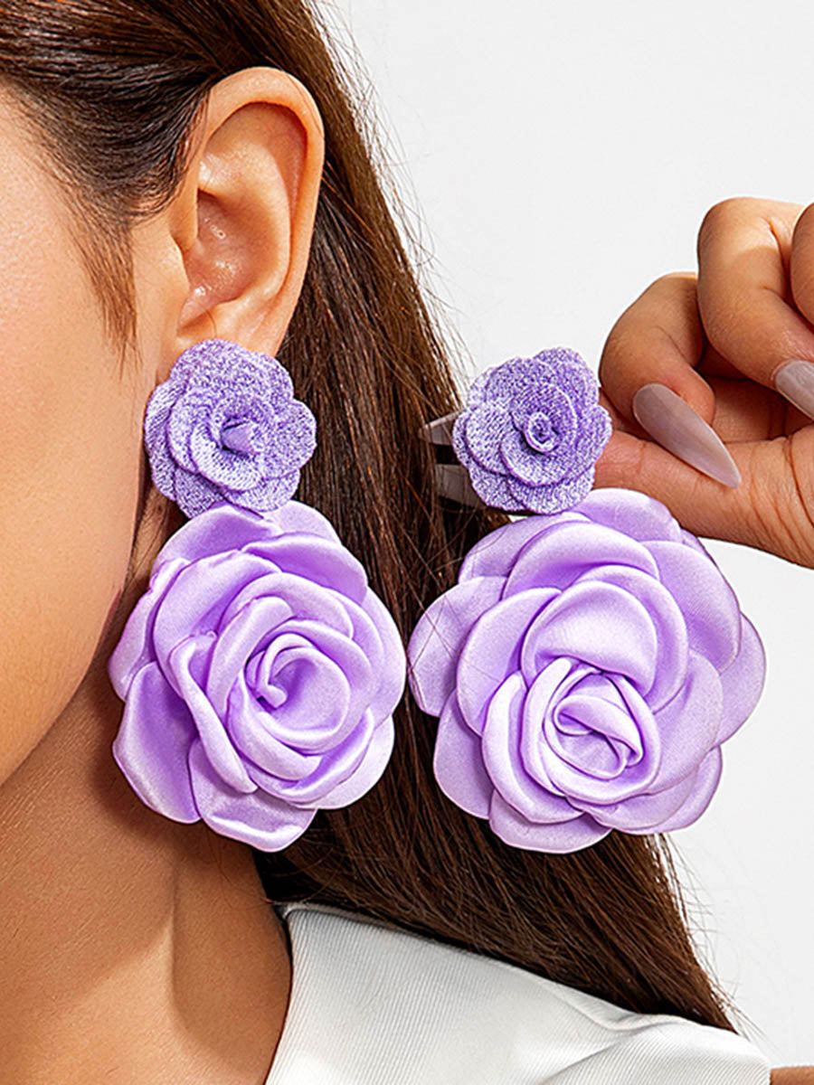 Boucles d'oreilles pendantes en forme de fleur