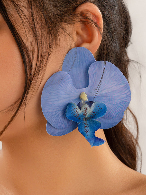 Boucles d'oreilles pendantes en forme de fleur