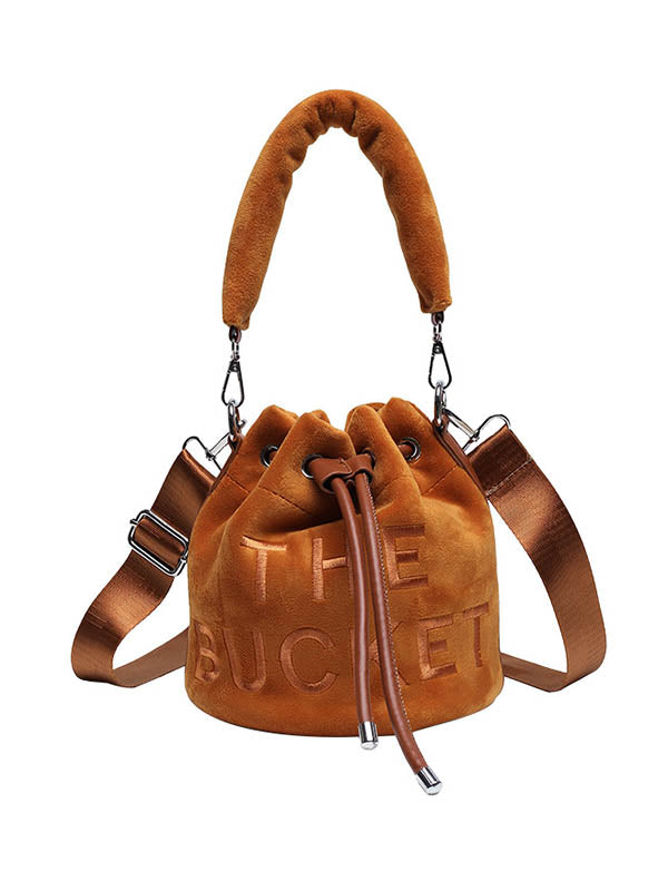 Sac à main à cordon de serrage, à imprimé lettres