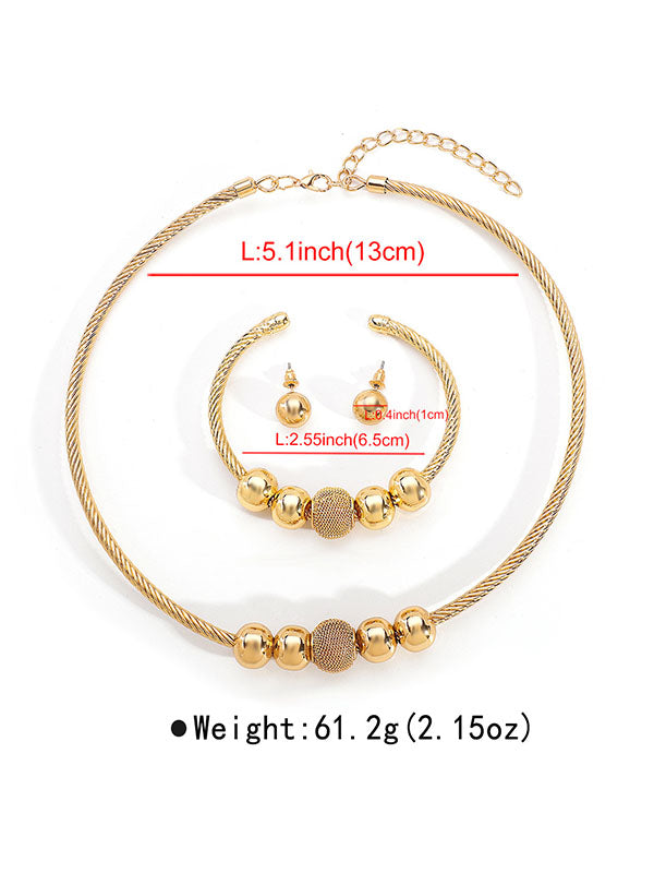 Ensemble trois pièces géométrique – collier + bracelet + boucles d'oreilles
