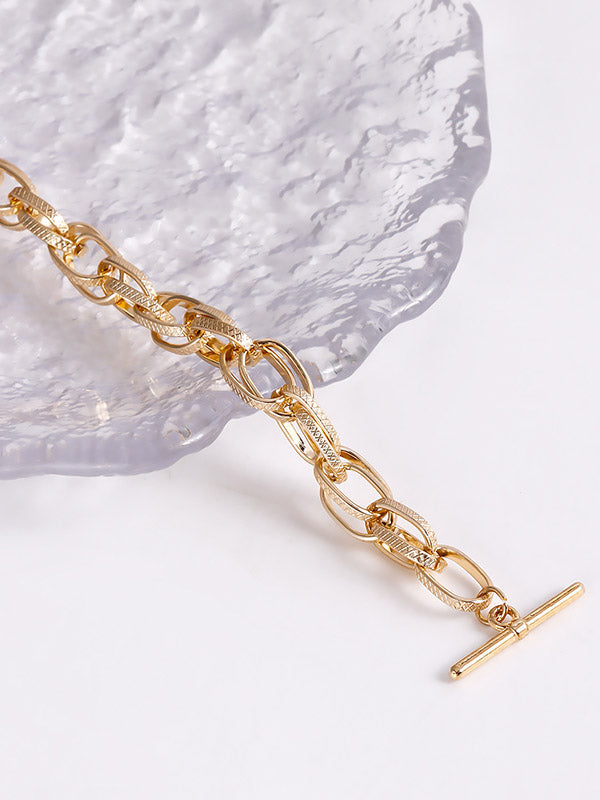 Collier ajouré délicat à chaîne, couleur unie