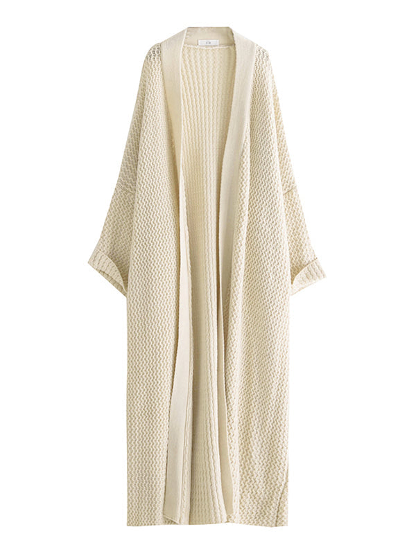 Cardigan en tricot à fil épais, ample, surdimensionné, couleur unie, urbain, manteaux