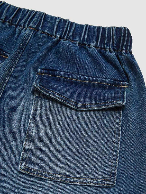Jean ample taille haute, à cordon de serrage, à taille élastique, en dégradé