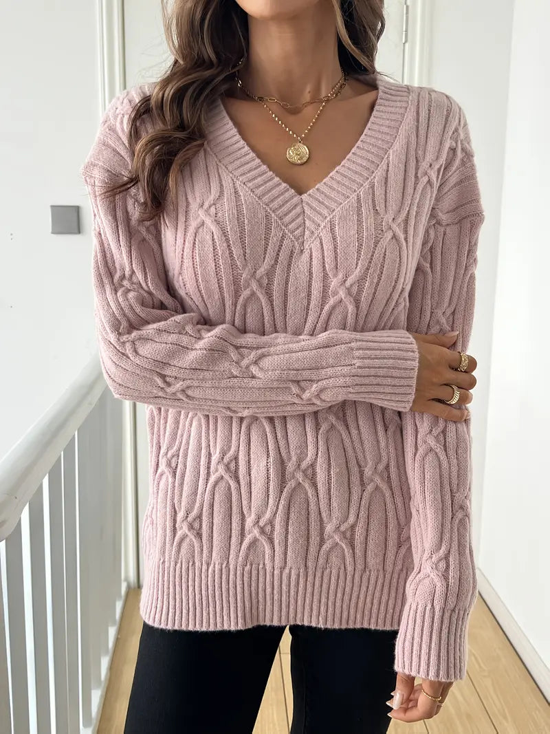 PULL EN TRICOT AVEC ENCOLURE EN V SCHLICHTER POUR FEMMES | STYLE ÉLÉGANT ET CONFORTABLE