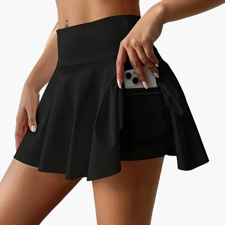Jupe-short plissée de sport pour femmes avec poche pratique, style décontracté, idéal pour le printemps et l'été