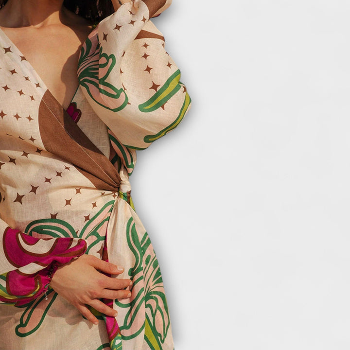 Tracey - Robe maxi avec ceinture à la taille