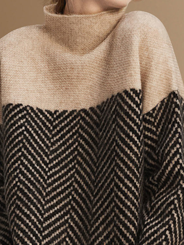 Pull décontracté ample à col haut